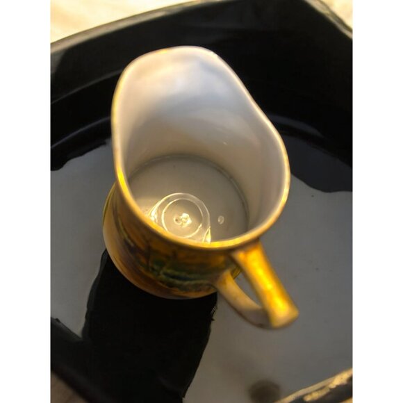 Vintage Japan Hand Painted Landscape Scene Superfine China Covered Sugar and Cre - Picture 8 of 12